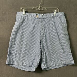 Peter Millar‎ Blue White Gingham Shorts Men's 36 Cotton Pockets Preppy-511